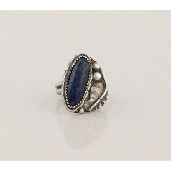 Sterling Silver Lapis Lazuli Ring Size 6 1/2 - Picture 7 of 8